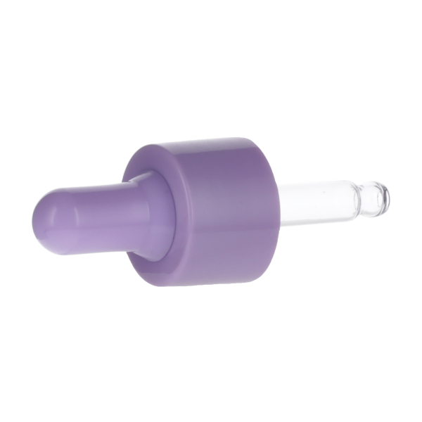 10ML PURPLE SPRAY GLASS 20-410 PURPLE SILICON BULB PP COLLAR 48MM X 7MM GLASS PIPETTE 2MM ORIFICE-detail image