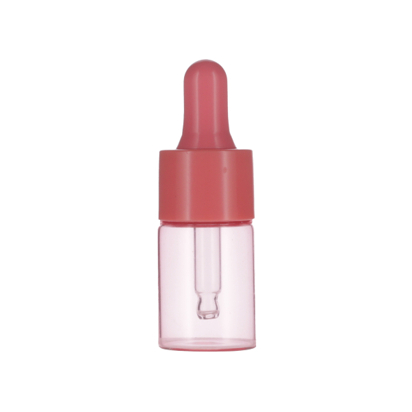 10ML CORAL PINK SPRAY GLASS 20-410 CORAL PINK SILICON BULB PP COLLAR 48MM X 7MM GLASS PIPETTE 2MM ORIFICE-detail image