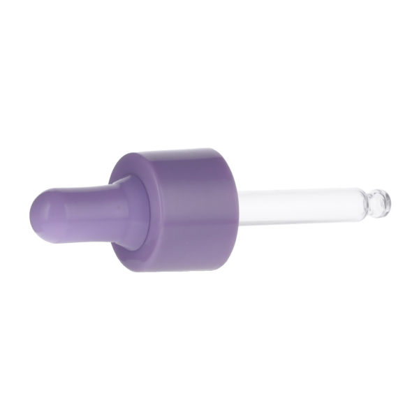 15ML PURPLE SPRAY GLASS 20-410 PURPLE SILICON BULB PP COLLAR 61MM X 7MM GLASS PIPETTE 2MM ORIFICE-detail image