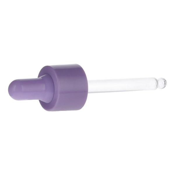 20ML PURPLE SPRAY GLASS BOTTLE WITH 20-410 PURPLE SILICON BULB PP COLLAR 75MM X 7MM GLASS PIPETTE 2MM ORIFICE-detail image