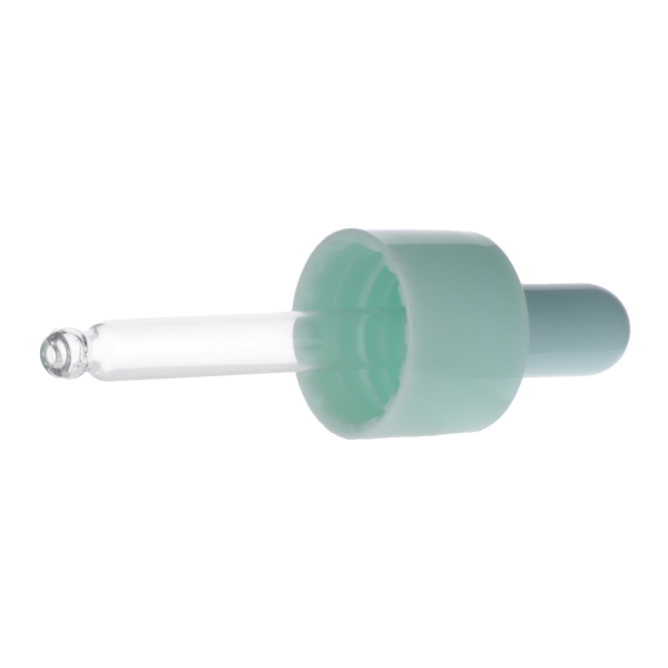 15ML CYAN SPRAY GLASS 20-410 CYAN SILICON BULB PP COLLAR 61MM X 7MM GLASS PIPETTE 2MM ORIFICE-detail image