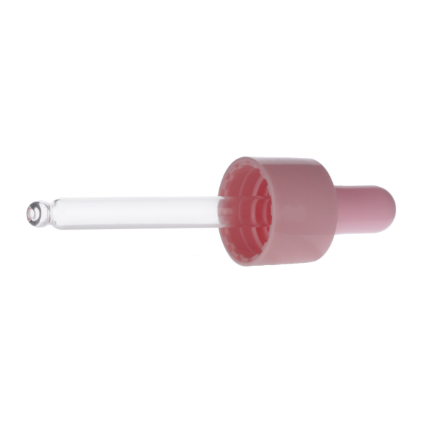 20ML PINK SPRAY GLASS BOTTLE WITH 20-410 PINK SILICON BULB PP COLLAR 75MM X 7MM GLASS PIPETTE 2MM ORIFICE-detail image