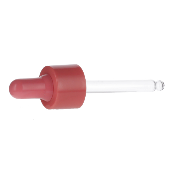 20ML CORAL PINK SPRAY GLASS BOTTLE WITH 20-410 CORAL PINK SILICON BULB PP COLLAR 75MM X 7MM GLASS PIPETTE 2MM ORIFICE-detail image