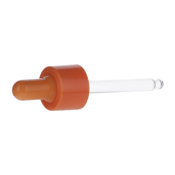 20ML ORANGE SPRAY GLASS BOTTLE WITH 20-410 ORANGE SILICON BULB PP COLLAR 75MM X 7MM GLASS PIPETTE 2MM ORIFICE-detail image