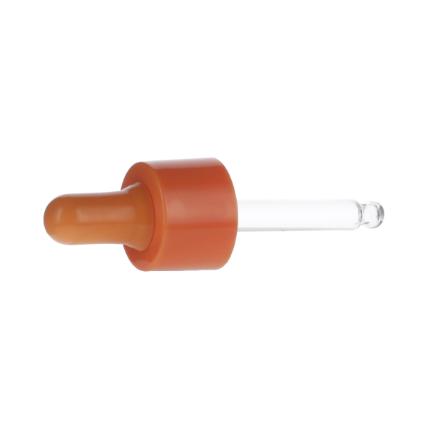 15ML ORANGE SPRAY GLASS 20-410 ORANGE SILICON BULB PP COLLAR 61MM X 7MM GLASS PIPETTE 2MM ORIFICE-detail image