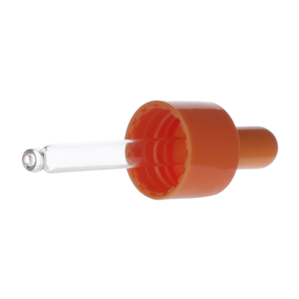 15ML ORANGE SPRAY GLASS 20-410 ORANGE SILICON BULB PP COLLAR 61MM X 7MM GLASS PIPETTE 2MM ORIFICE-detail image