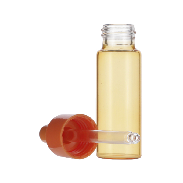 20ML ORANGE SPRAY GLASS BOTTLE WITH 20-410 ORANGE SILICON BULB PP COLLAR 75MM X 7MM GLASS PIPETTE 2MM ORIFICE-detail image