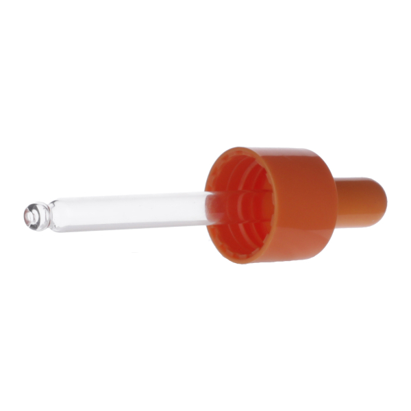 20ML ORANGE SPRAY GLASS BOTTLE WITH 20-410 ORANGE SILICON BULB PP COLLAR 75MM X 7MM GLASS PIPETTE 2MM ORIFICE-detail image