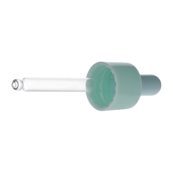 20ML CYAN SPRAY GLASS BOTTLE WITH 20-410 CYAN SILICON BULB PP COLLAR 75MM X 7MM GLASS PIPETTE 2MM ORIFICE-detail image