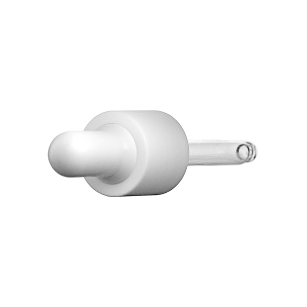 18-415 WHITE SMOOTH MATTE SIDE PP CLOSURE WHITE NBR BULB GLASS PIPETTE 7X61MM LENGTH ROUNDED TIP-detail image