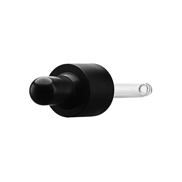18-415 BLACK SMOOTH MATTE SIDE PP CLOSURE BLACK NBR BULB GLASS PIPETTE 7X61MM LENGTH ROUNDED TIP-detail image