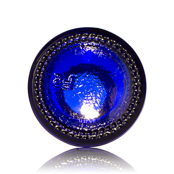 1OZ COBALT BLUE GLASS BOSTON ROUND WITH 20-405 NECK FINISH-detail image