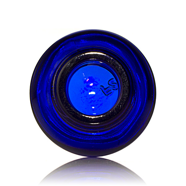 1OZ COBALT BLUE GLASS BOSTON ROUND WITH 20-405 NECK FINISH-detail image