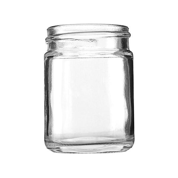 1.25OZ FLINT GLASS CREAM ROUND WITH 38-400 NECK FINISH