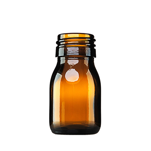 30ML AMBER GLASS SYRUP ROUND - PP28S NECK