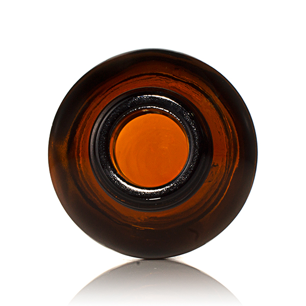 2OZ AMBER GLASS BOSTON ROUND WITH 20-400 NECK FINISH-detail image