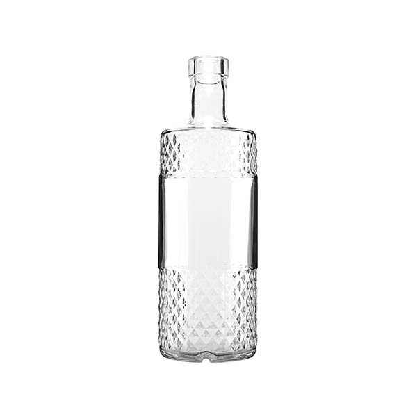 N1012936 : 750ML FLINT GLASS CAMBRIDGE SPIRITS BOTTLE ROUND WITH 21.5MM BAR TOP NECK