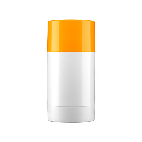  50ML WHITE PP GLOSS FINISH MONO MATERIAL DEO STICK ROUND WITH SPINDLE