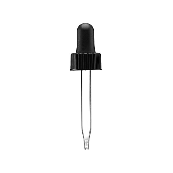 18-400 BLACK RIB SIDE PP NATURAL RUBBER 7X66MM POINTED TAPERED GLASS PIPETTE 0.8CC DRAW