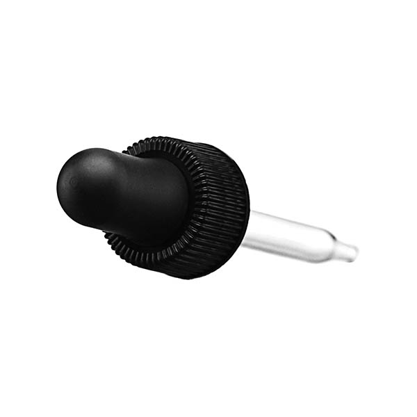 18-400 BLACK RIB SIDE PP NATURAL RUBBER 7X66MM POINTED TAPERED GLASS PIPETTE 0.8CC DRAW-detail image