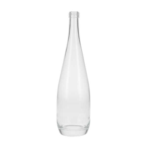 750ML SUPER FLINT GLASS TEAR DROP SPIRITS BOTTLE ROUND WITH 28MM ROPP-detail image