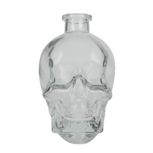 N1012919 : 750ML SUPER FLINT GLASS SKULL SPIRITS BAR TOP OBLONG WITH 21.5MM NECK