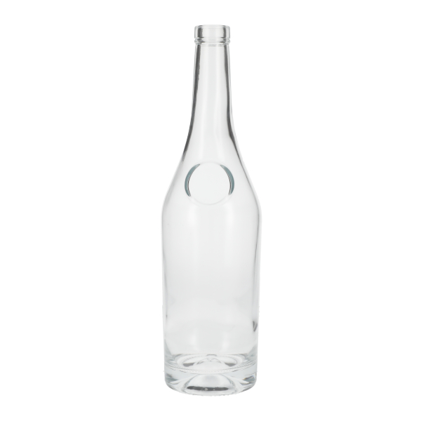 700ML SUPER FLINT GLASS HEAVY FOOT MEDALLION SPIRITS BAR TOP ROUND WITH  18.5MM NECK-detail image