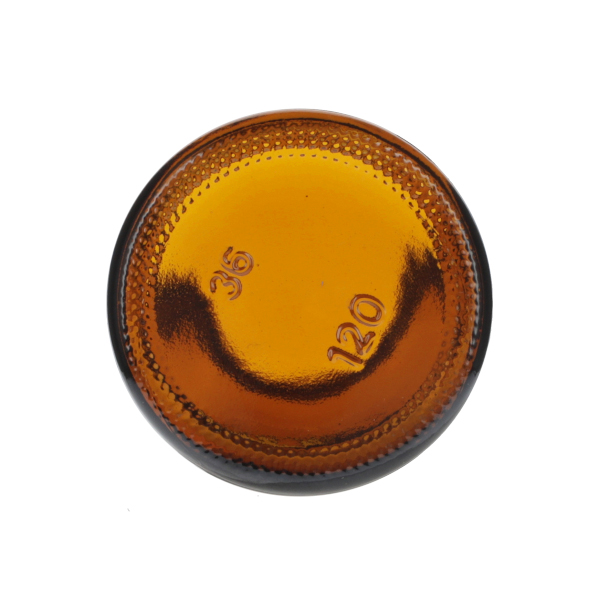 120CC AMBER WIDE MOUTH PACKER ROUND GLASS BOTTLE - 38-405 NECK-detail image
