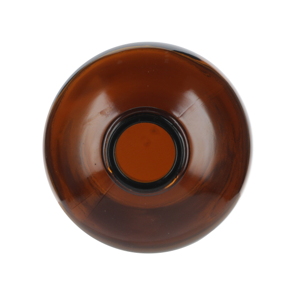 16OZ AMBER BOSTON ROUND GLASS BOTTLE - 28-405 NECK-detail image