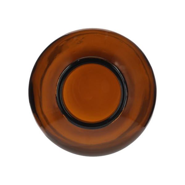 950CC AMBER GLASS WIDE MOUTH ROUND - 53-400 NECK-detail image