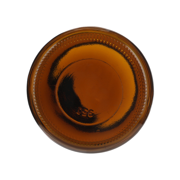 950CC AMBER GLASS WIDE MOUTH ROUND - 53-400 NECK-detail image