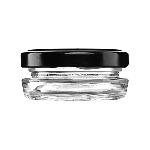 0.5OZ FLINT GLASS CAVIAR JAR ROUND WITH 66MM NECK-detail image
