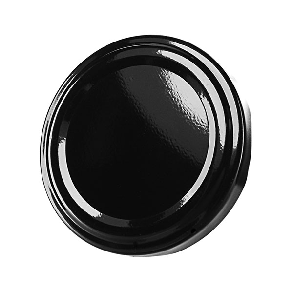 53MM BLACK TIN PLATE LUG CLOSURE WITH PLASTISOL LINER