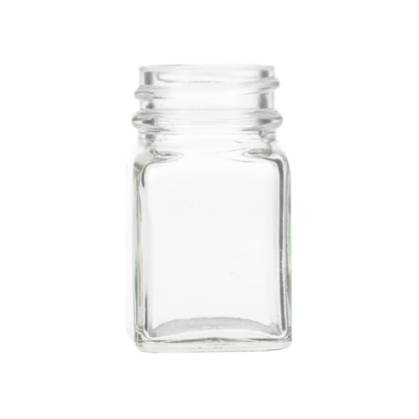 1OZ FLINT WIDE MOUTH SQUARE GLASS BOTTLE - 33-400 NECK-detail image