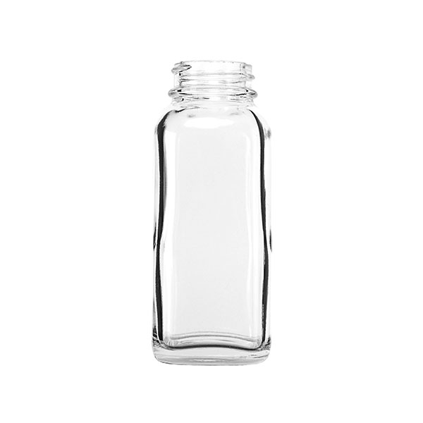 4OZ FLINT GLASS FRENCH SQUARE BOTTLE WITH 33-405 NECK FINISH