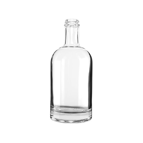 750ML SUPER FLINT GLASS NORDIC SPIRITS BOTTLE ROUND WITH 33-400 NECK FINISH