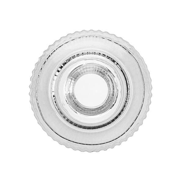 100ML FLINT GLASS FLUTED LABEL PANEL CYLINDER WITH 20-410 NECK FINISH-detail image