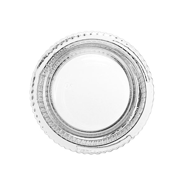 50ML FLINT GLASS FLUTED LABEL PANEL SQUAT JAR ROUND WITH 48MM NECK-detail image