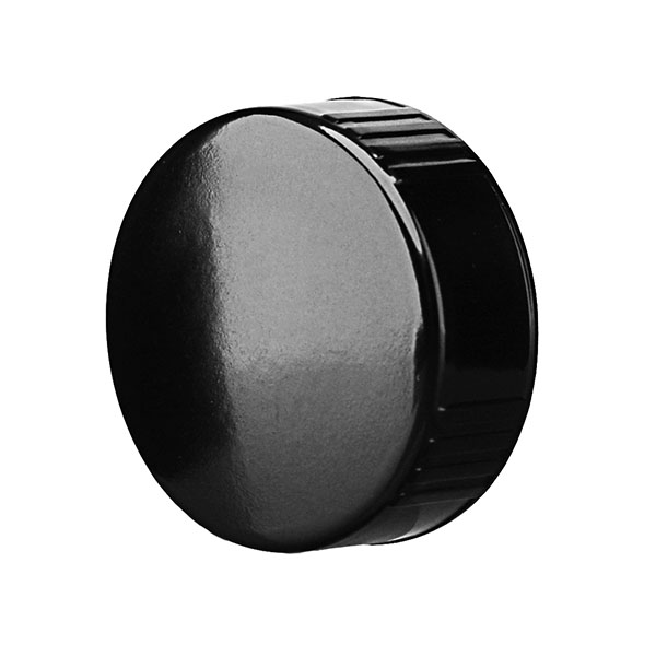  : 33-400 BLACK PHENOLIC RIBBED SIDE SMOOTH TOP CLOSURE - LDPE CONE LINER
