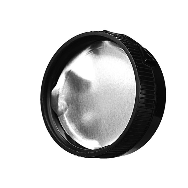 38-400 BLACK RIB SIDE DISPNESING FLIP TOP CLOSURE WITH  SIMPLE PEEL HS LINER 0.25" ORIFICE-detail image
