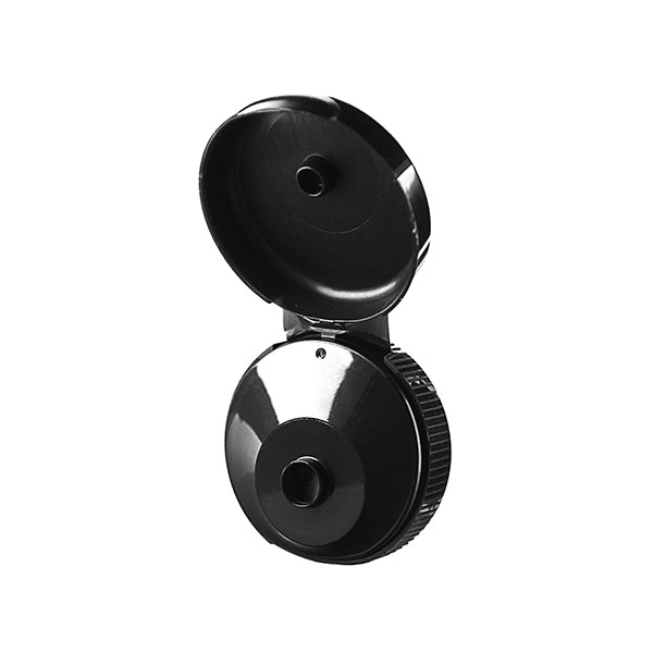38-400 BLACK RIB SIDE DISPNESING FLIP TOP CLOSURE WITH  SIMPLE PEEL HS LINER 0.25" ORIFICE-detail image