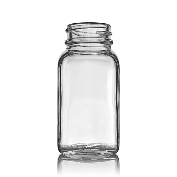 2OZ FLINT GLASS WIDE MOUTH SQUARE - 33-400 NECK