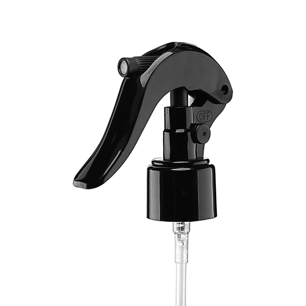 86910010 : 24-410 BLACK PP MINI TRIGGER SPRAYER WITH ON/OFF BUTTON LOCK - 8" DTL .25CC OUTPUT