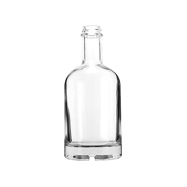 375ML SUPER FLINT GLASS GLACIER SPIRITS BOTTLE ROUND - 28-400 NECK