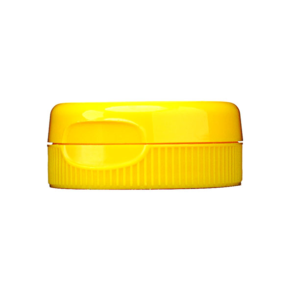 27910115: 38-400 YELLOW RIB SIDE PP FLIP TOP DISPENSING CLOSURE WITH SFYP PRINTED PS21 LINER 0.25" ORIFICE
