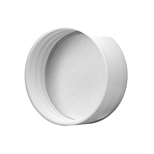 43-485 WHITE PP SPICE FLAPPER CAP .250" 5-HOLE SEALED FOR FRESHNESS PRINTED HS Liner-detail image