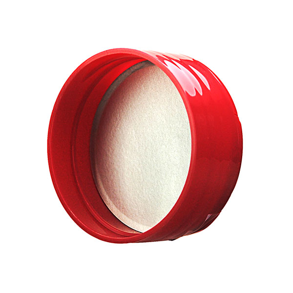 43-485 RED PP SPICE FLAPPER CAP .250" 5-HOLE SEALED FOR FRESHNESS PRINTED HS LINER-detail image