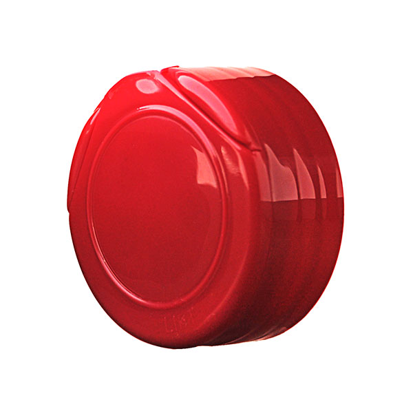 43-485 RED PP SPICE FLAPPER CAP .250" 5-HOLE SEALED FOR FRESHNESS PRINTED HS LINER-detail image
